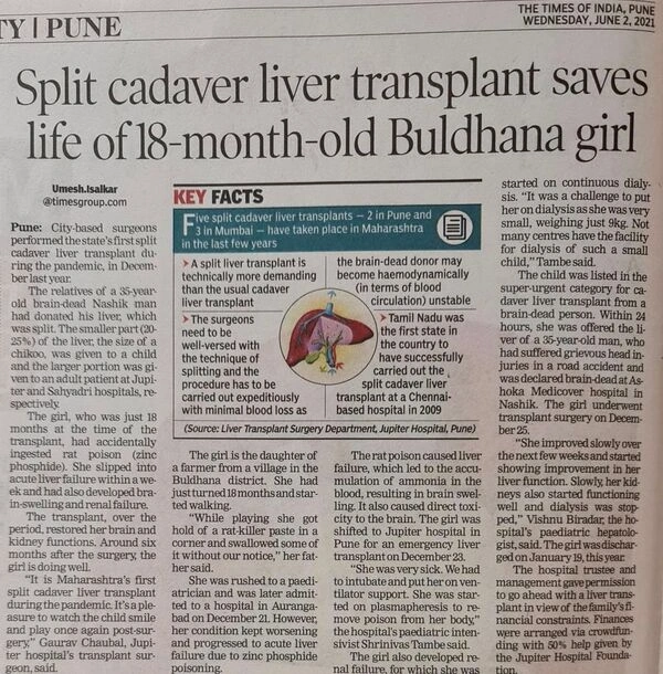 Split cadaver liver transplant